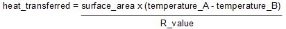 Heat transfer/loss formula.