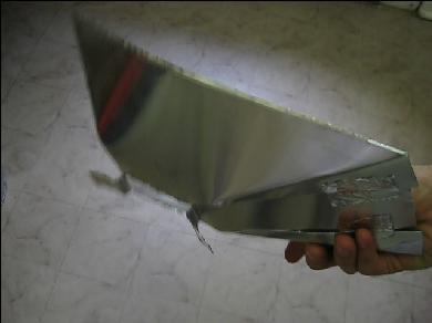 Aluminium flashing reflector for mini solar tower.