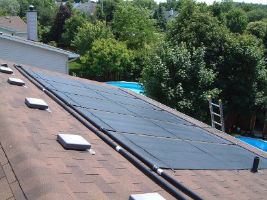 Solar pool heating system.