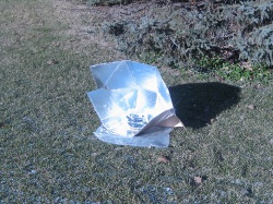 Modified CooKit solar cooker.