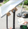 Concentrated solar power test using a fresnel lens and a solar cell.