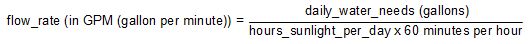 Pump flow rate formula.