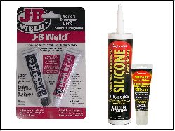 JB-Weld and high temperature silicone sealant for the alcohol stove.