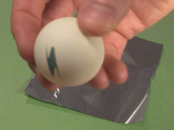 1. A ping pong ball for the ball cyclotron/
      electrostatic accelerator.