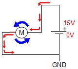 Motor rotating counterclockwise.