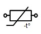 Electronic symbol for a thermistor (NTC - Negative Temperature Coefficient type)