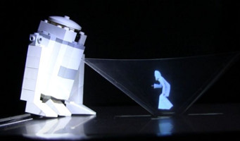 Princess Leia hologram giving here message to R2D2 as in the 
      scene from Star Wars IV.