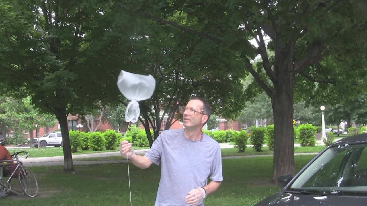 The hydrogen filled balloon filled with hydrogen from the hydrogen generator electrolyzer.