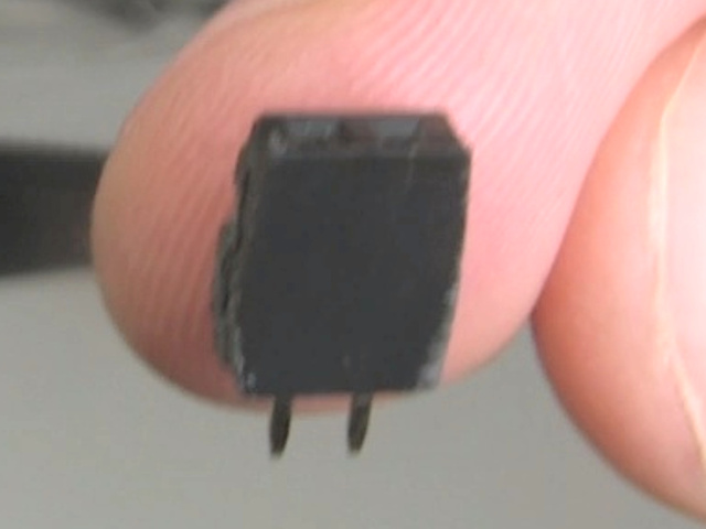 Female pin header - showing the two holes.