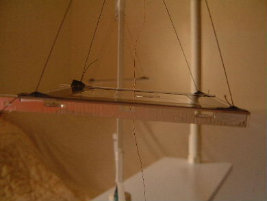 Poynting flow thruster test with both feed wires going to the
      center of the thruster but going straight up.