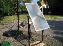 Fresnel lens solar cooker.